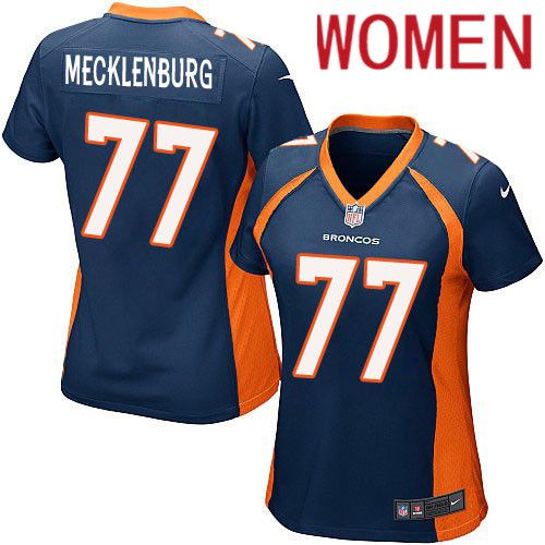 Women Denver Broncos 77 Karl Mecklenburg Nike Navy Game NFL Jersey
